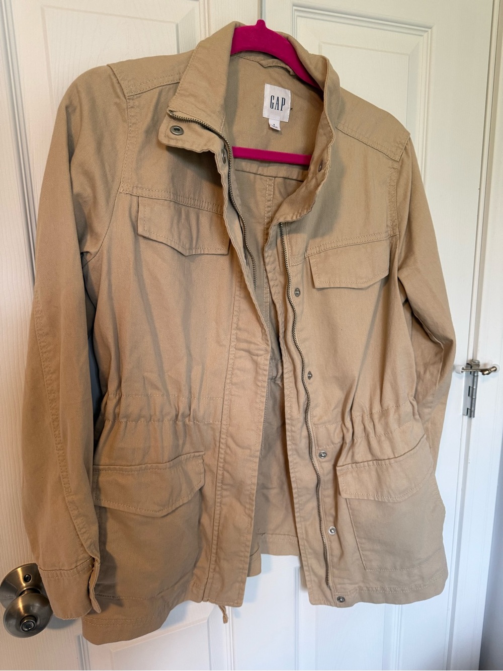 GAP Women's Khaki Utility Jacket with Front Pockets